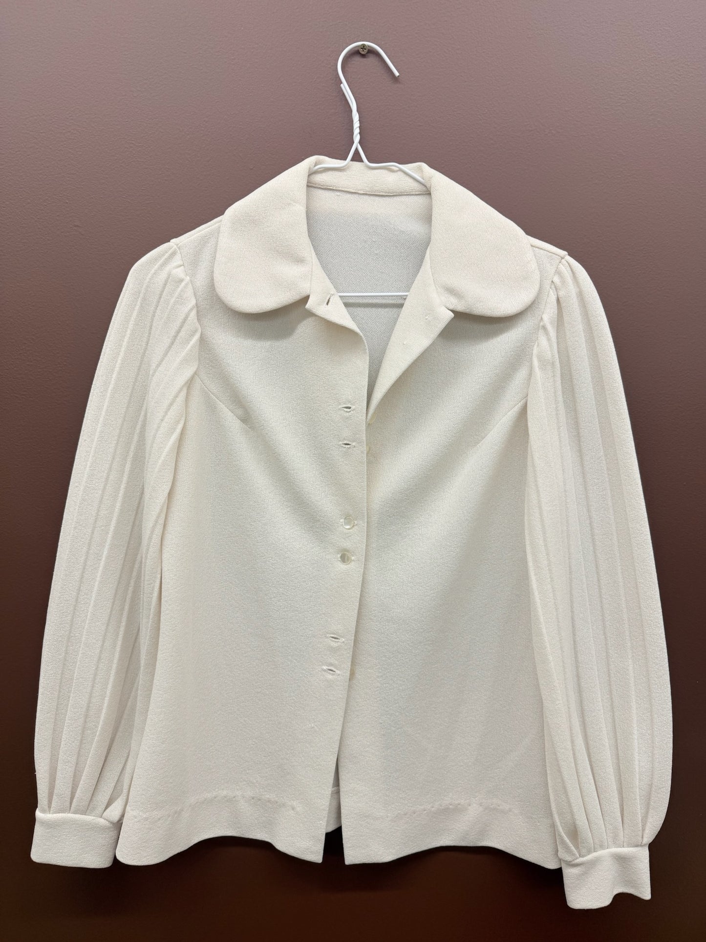 Cream Sheer Sleeve Blouse