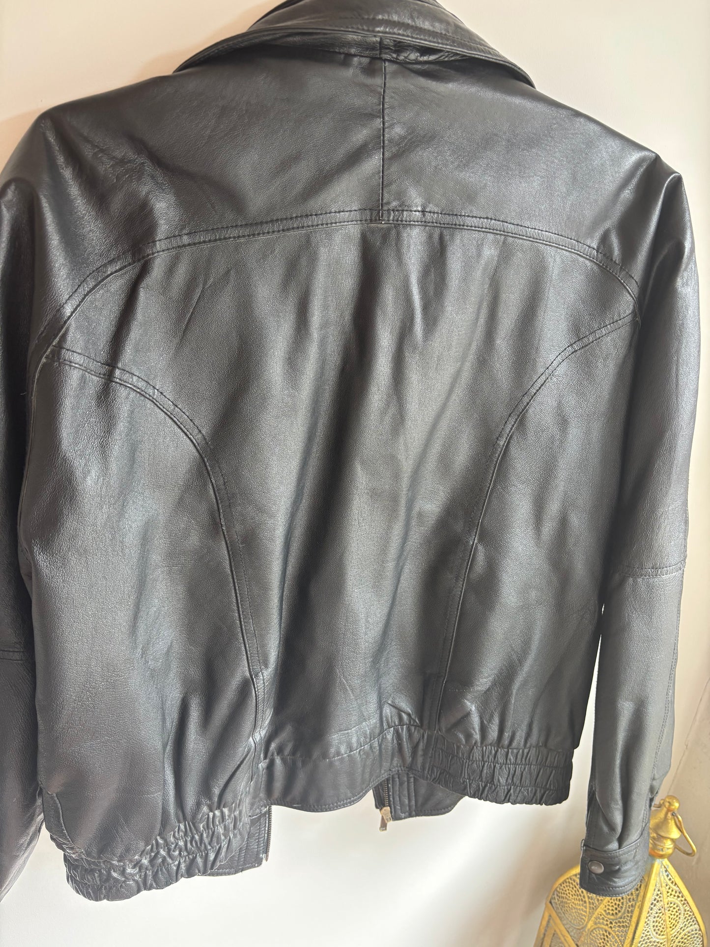 Vintage Leather Bomber Jacket