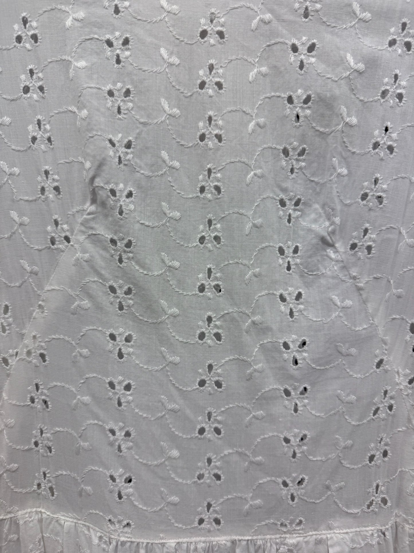 Vintage White Cotton Eyelet Dress
