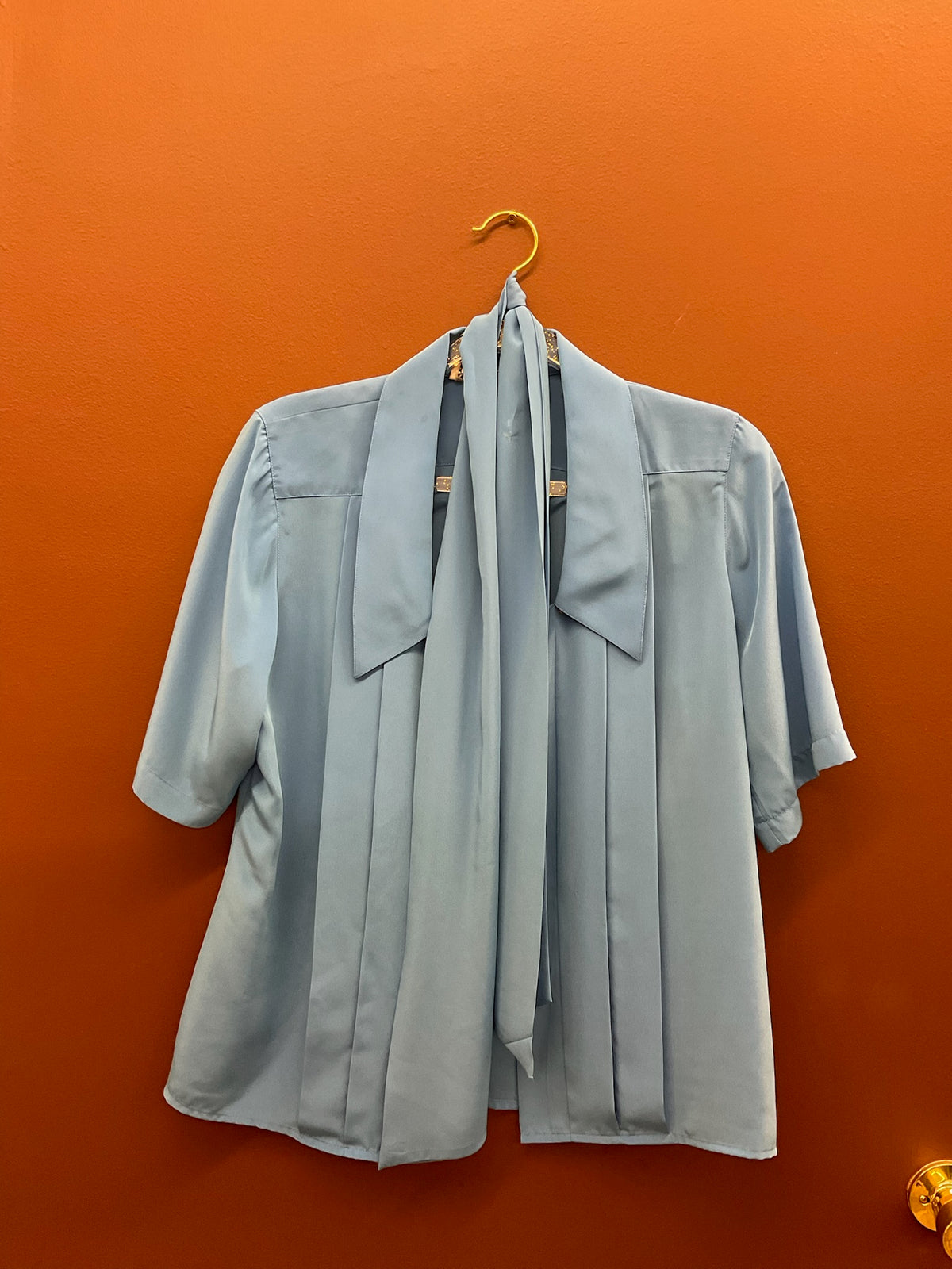 Robin’s Egg Blouse with Neck Tie