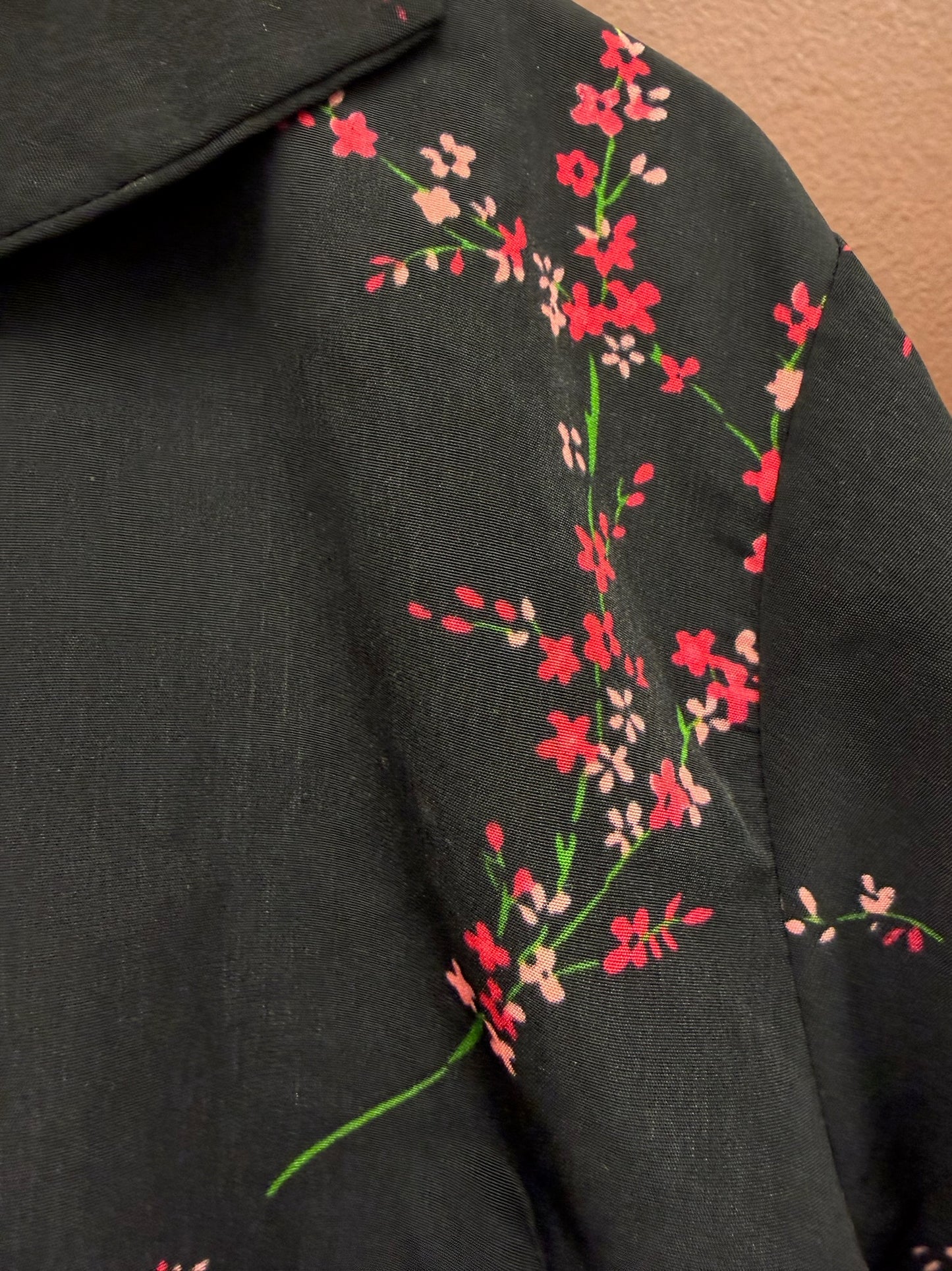 Black & Red Floral Skirt & Top Set