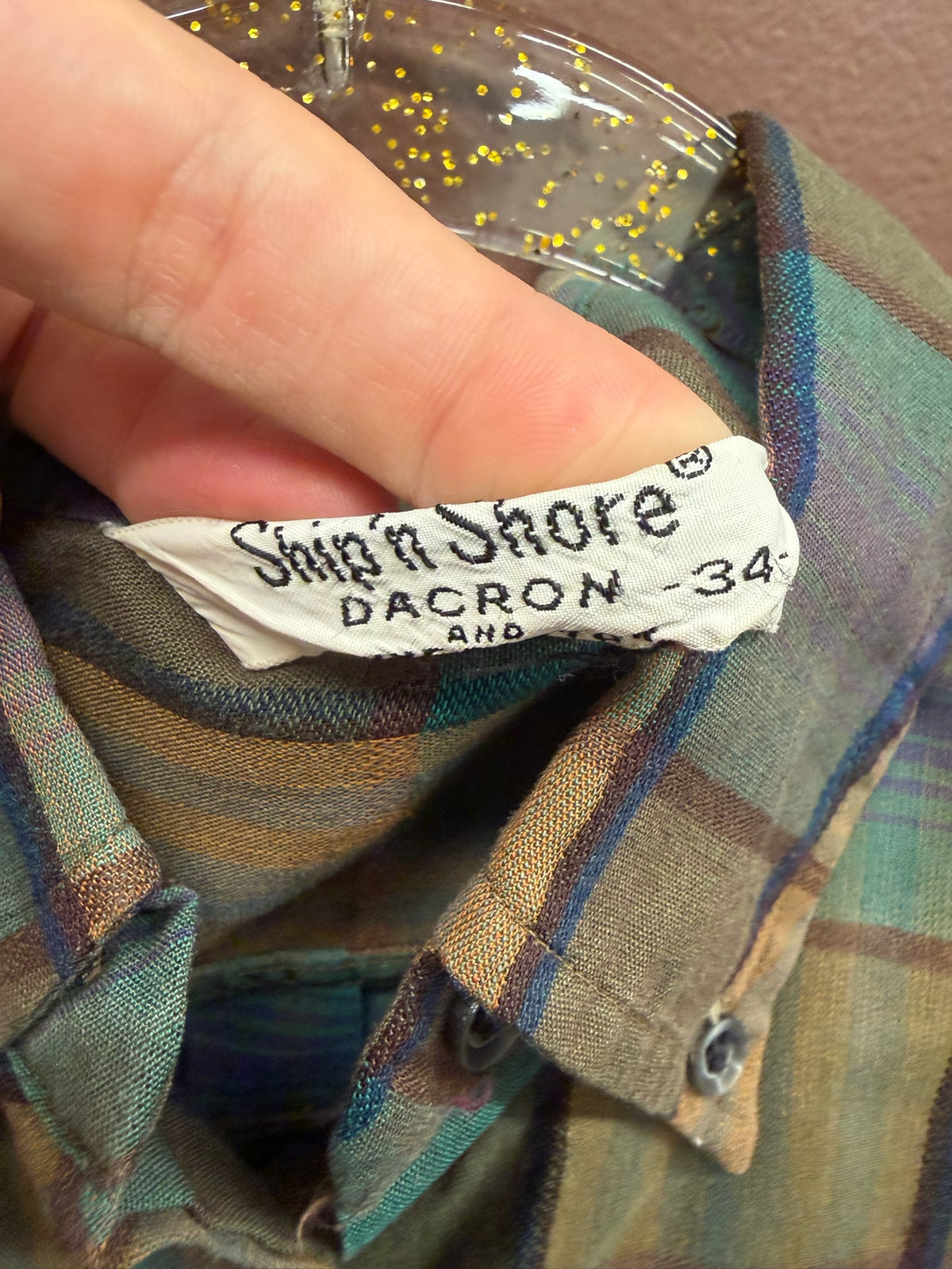 Vintage Brown Plaid Blouse