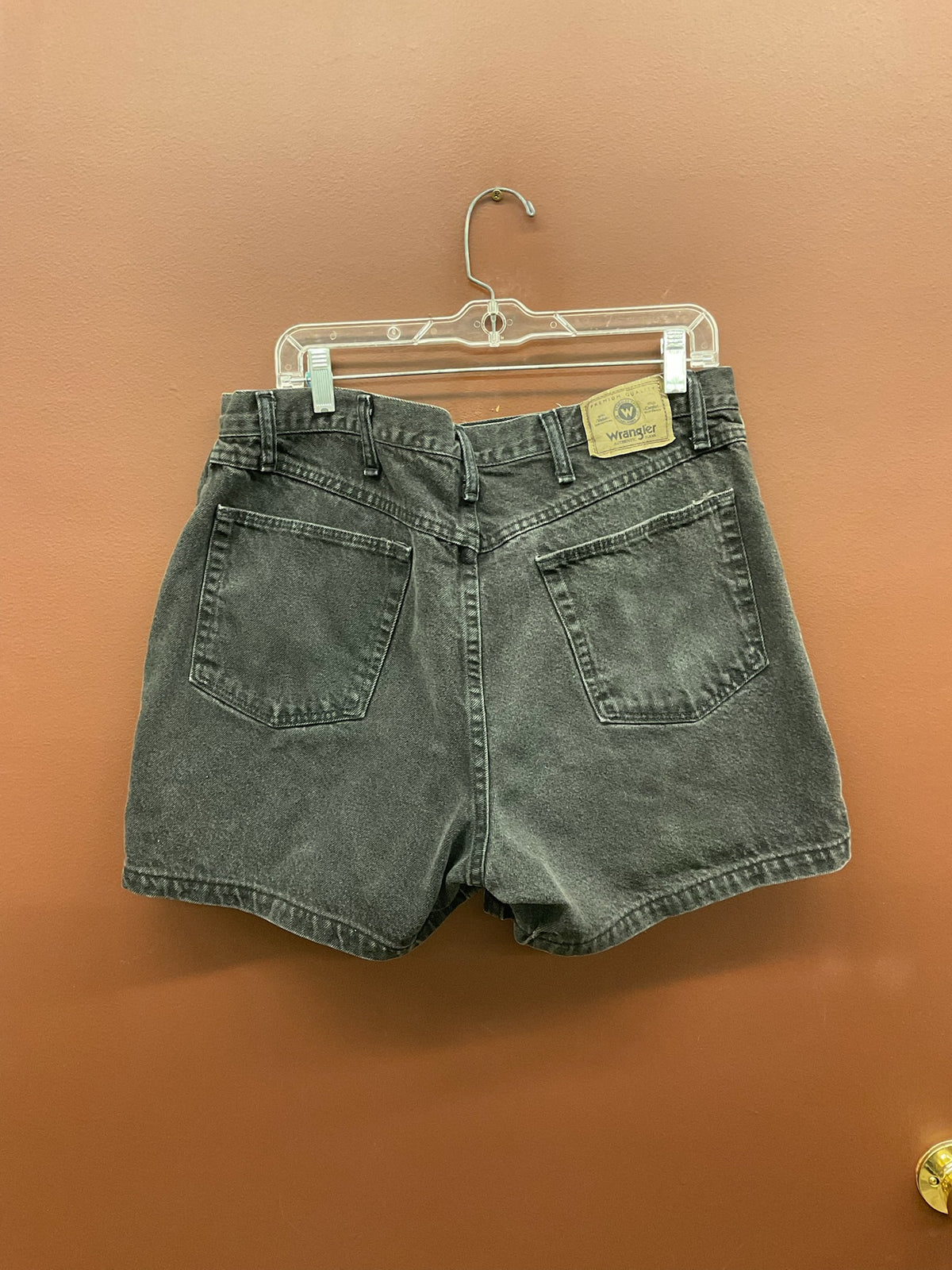 Black Denim Wrangler Shorts