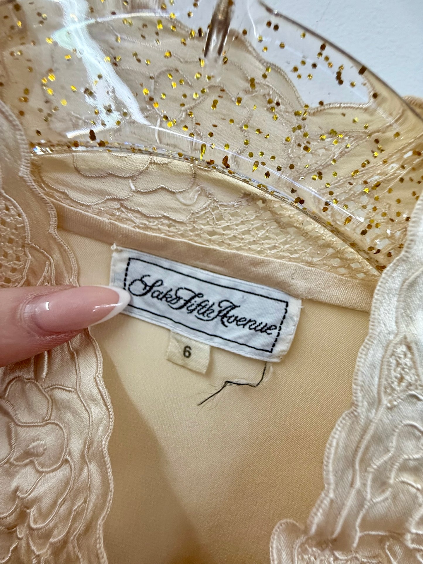 Saks Fifth Avenue Ivory Lace Blouse