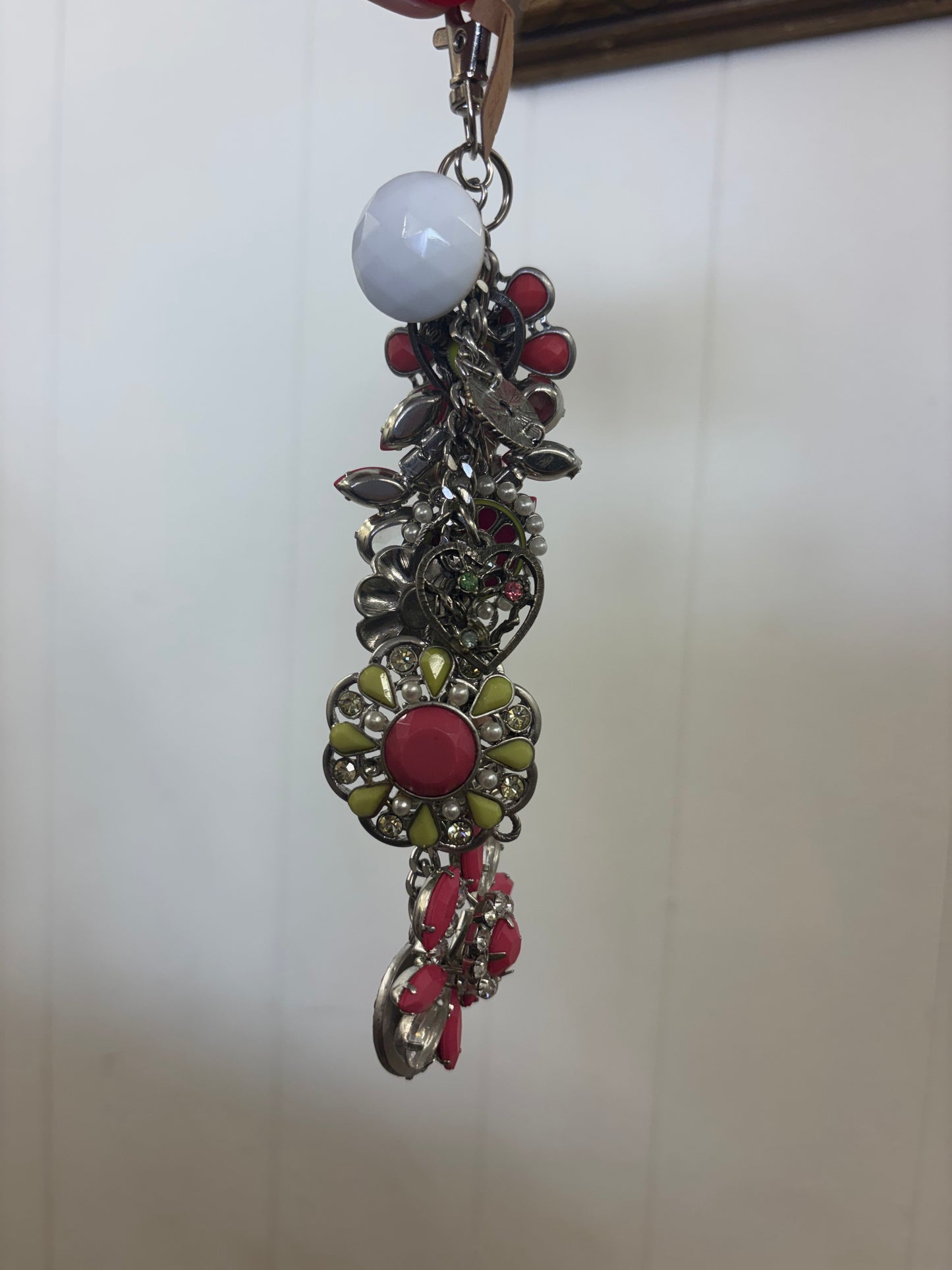 Vintage Jewelry Keychain - Pink