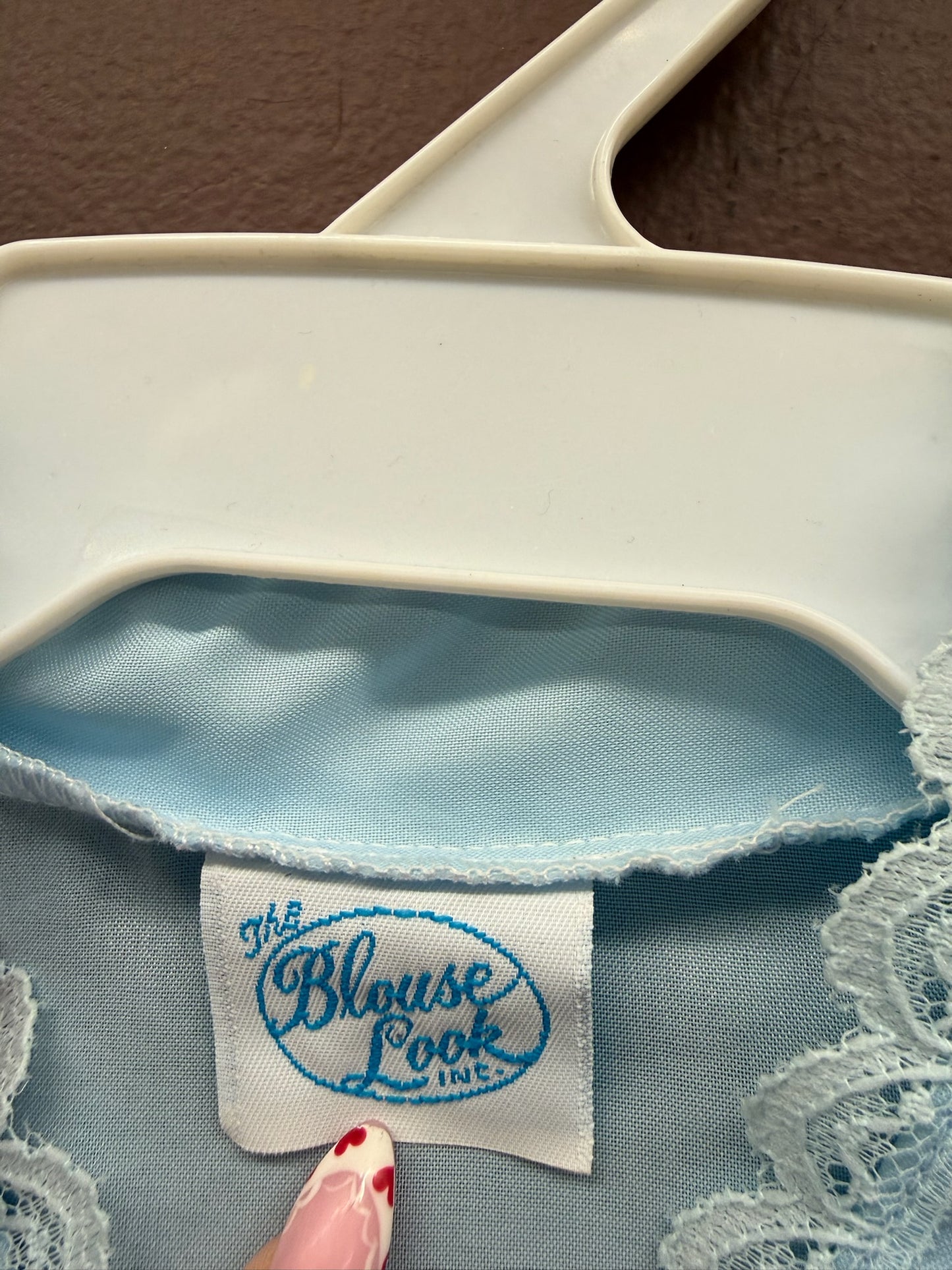 Vintage Baby Blue Blouse Look Top