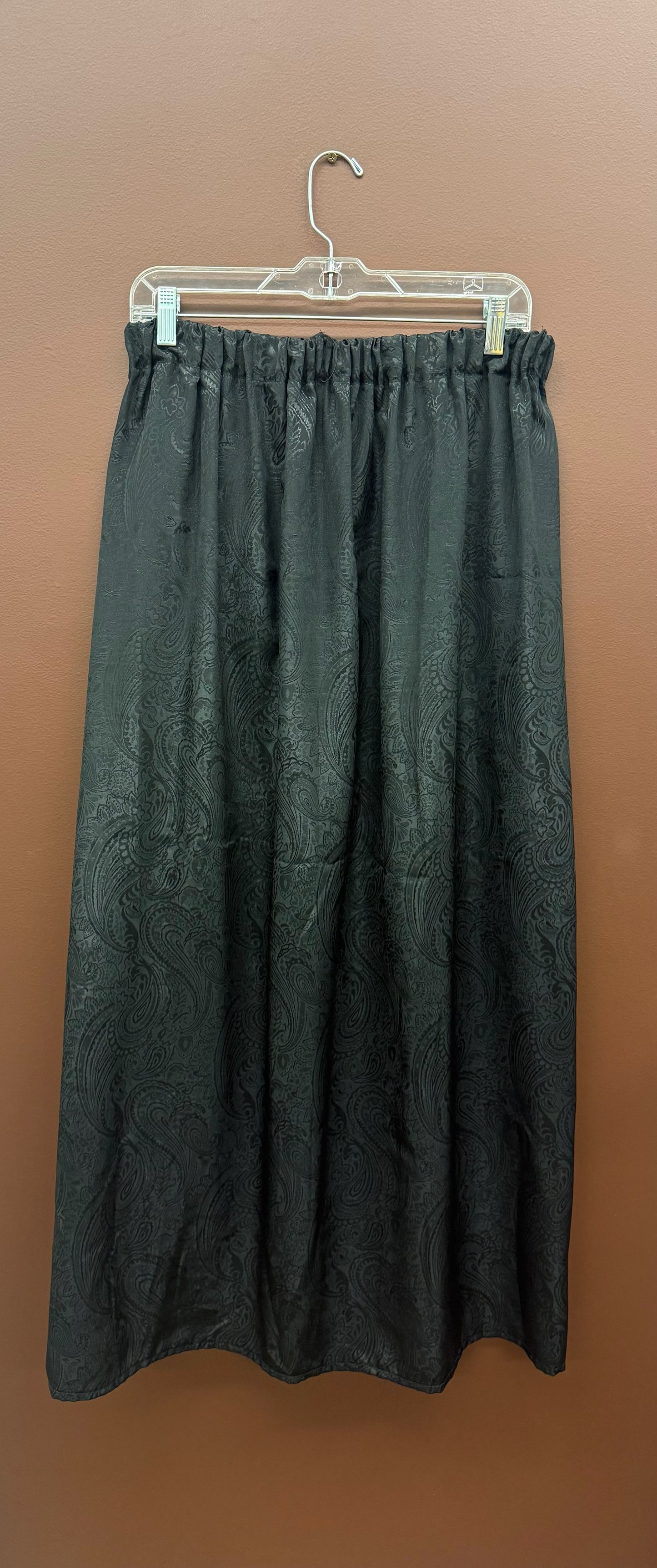 Black Embossed Paisley Skirt