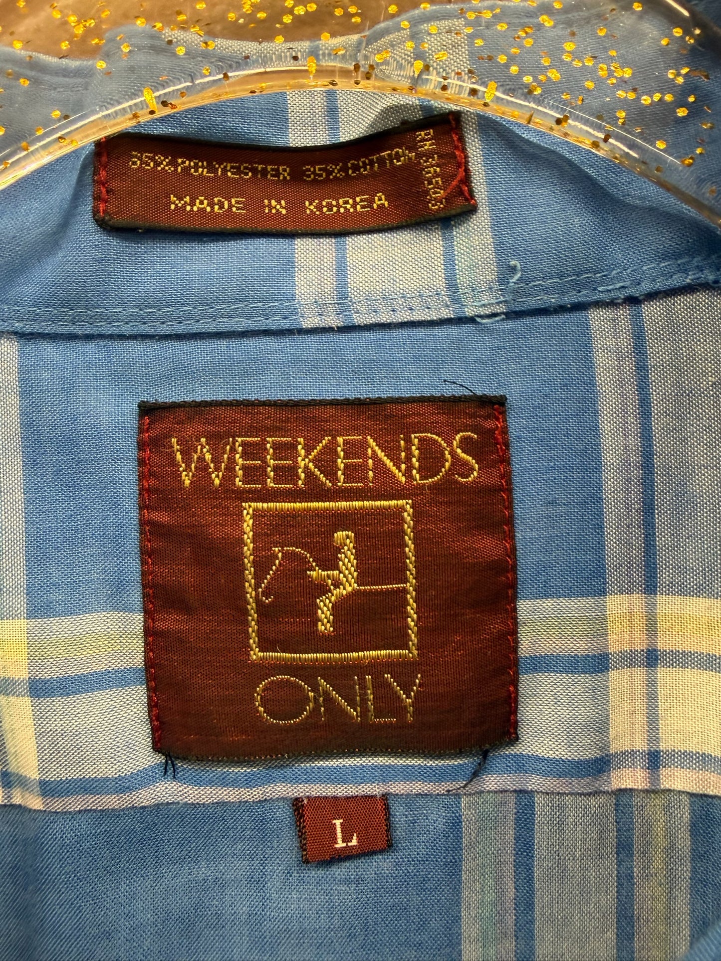 Blue Plaid Short Sleeve Button Up
