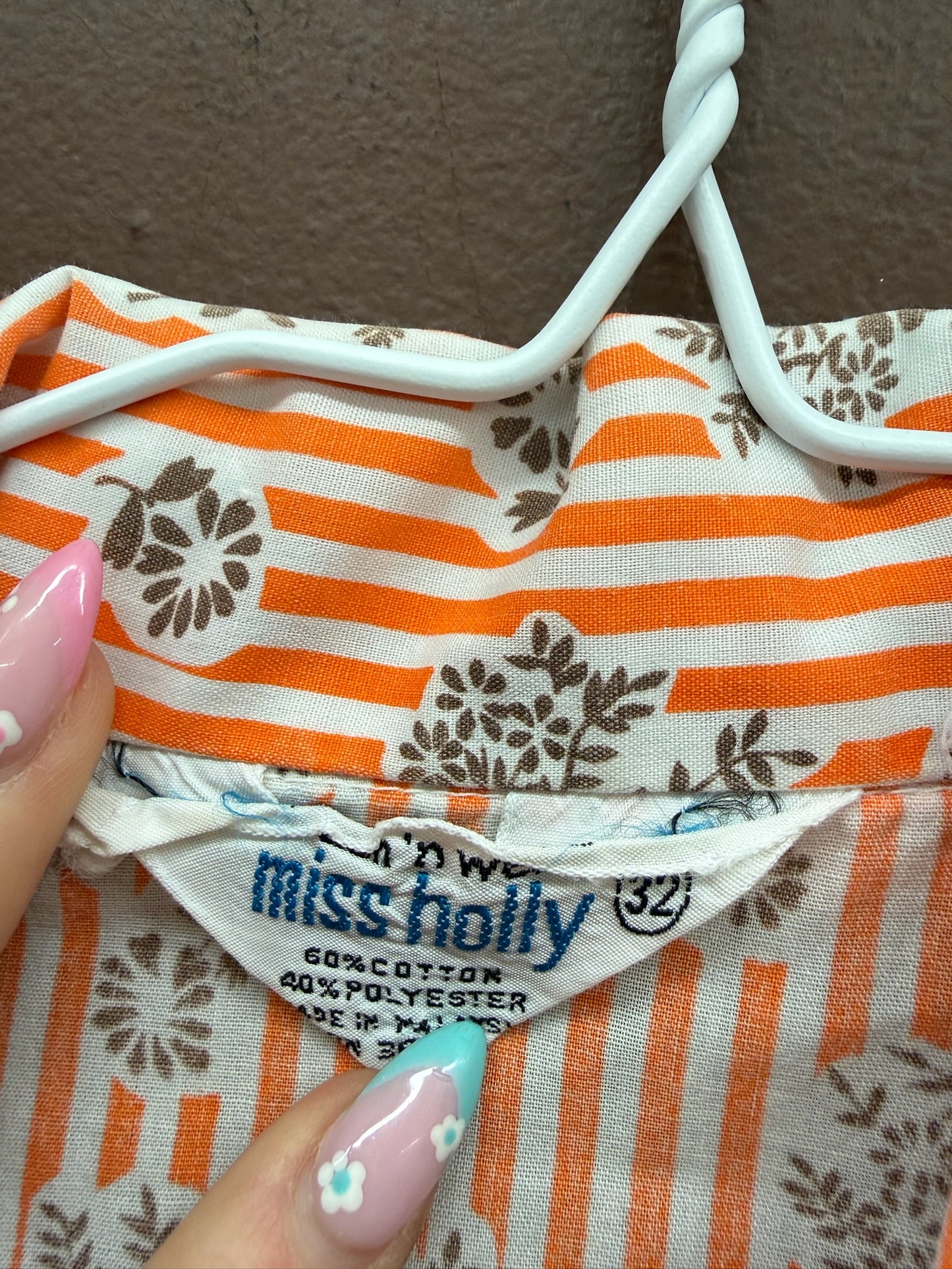 Miss Holly Orange Striped Blouse