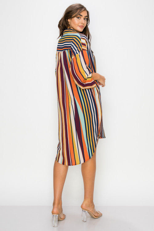 Striped in Magenta Tunic - Plus Size