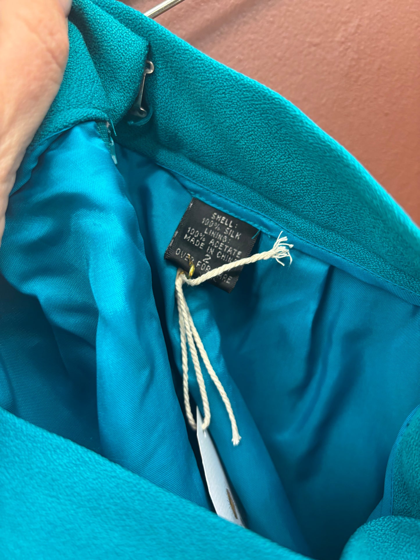 Teal Silk Skirt
