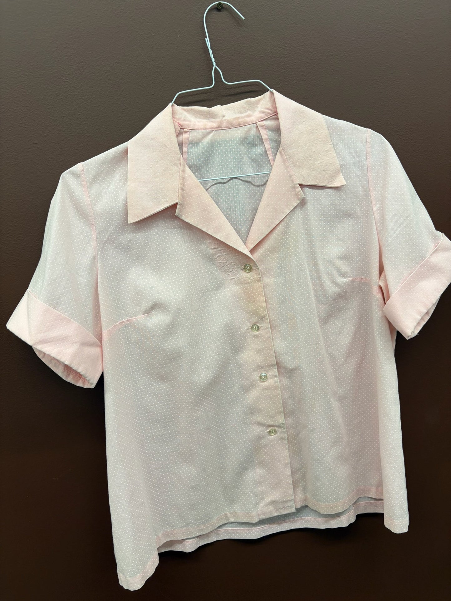 50’s Pink Polka Dot Top