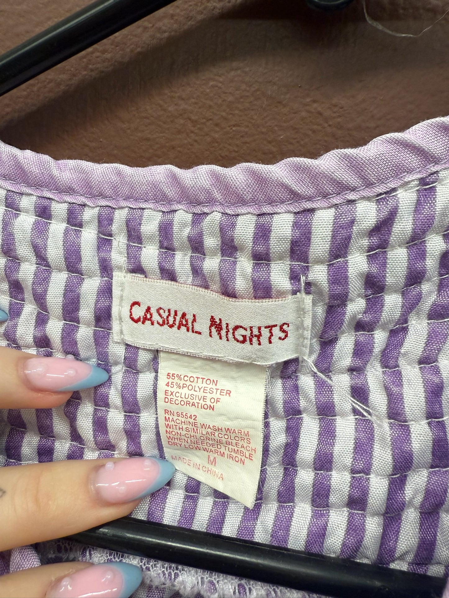 Purple Striped Nightgown