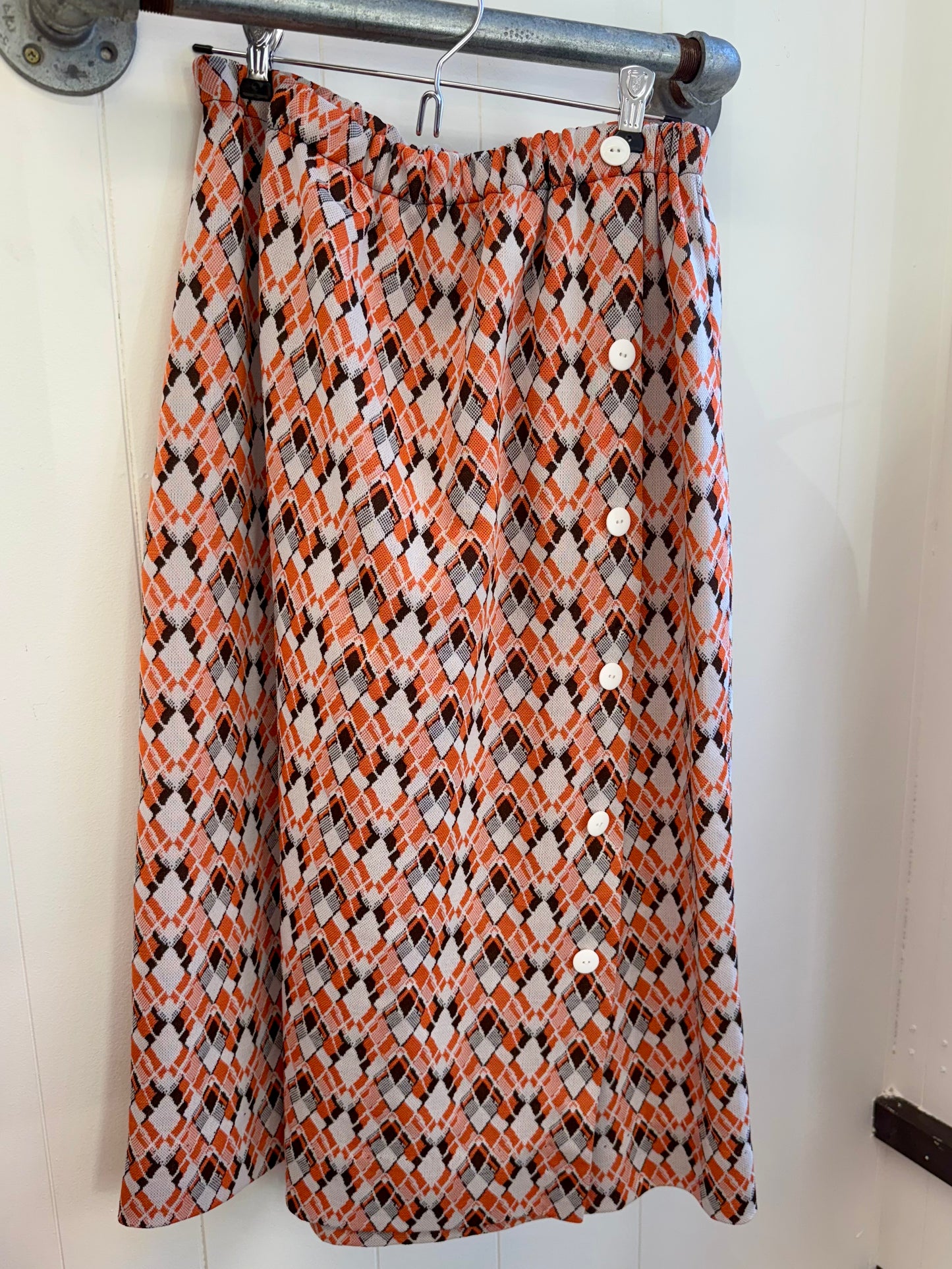 70s Orange Diamond Skirt