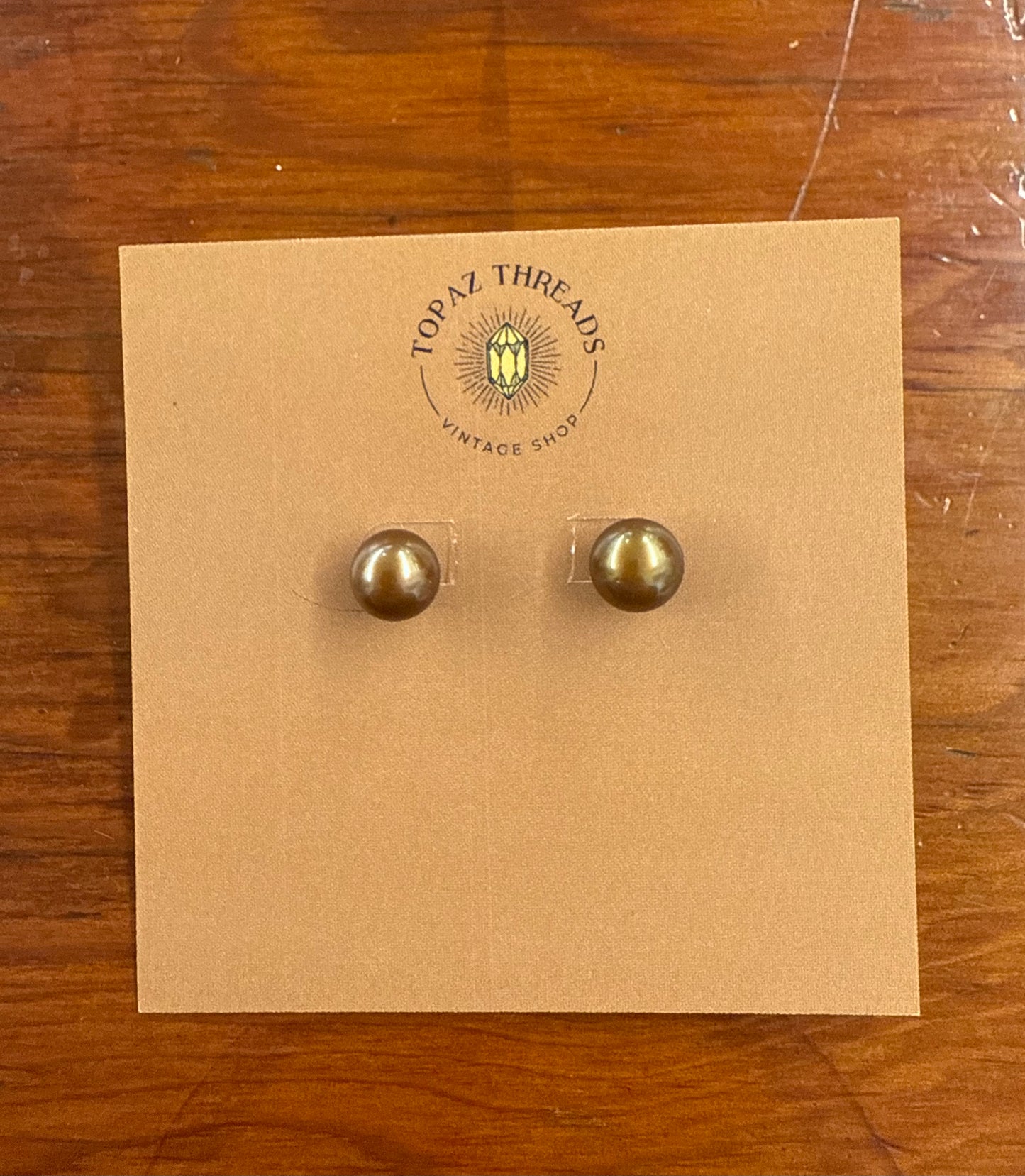 Freshwater Pearl Studs - Bronze