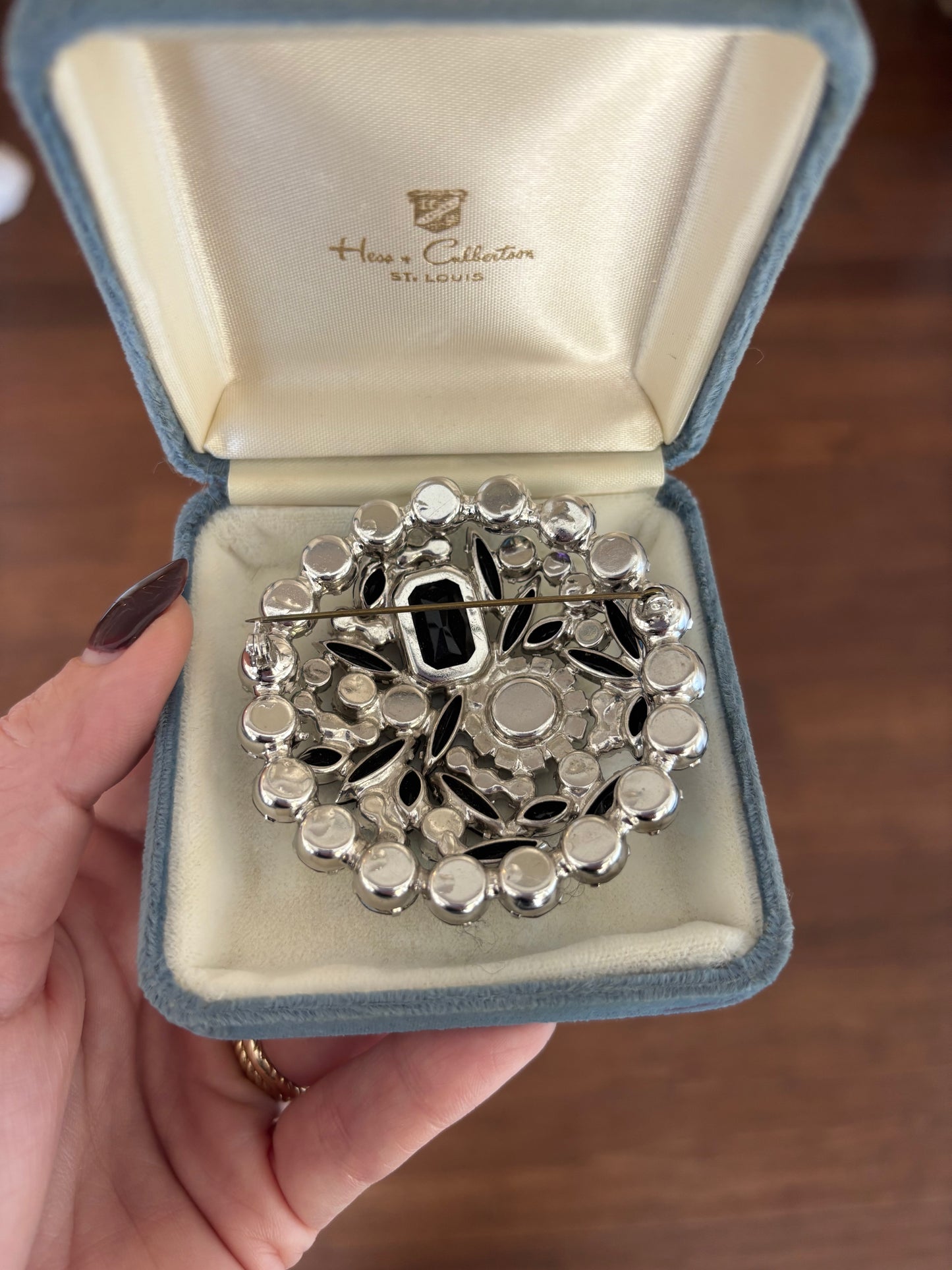 Gorgeous Large Domed Crystal Brooch