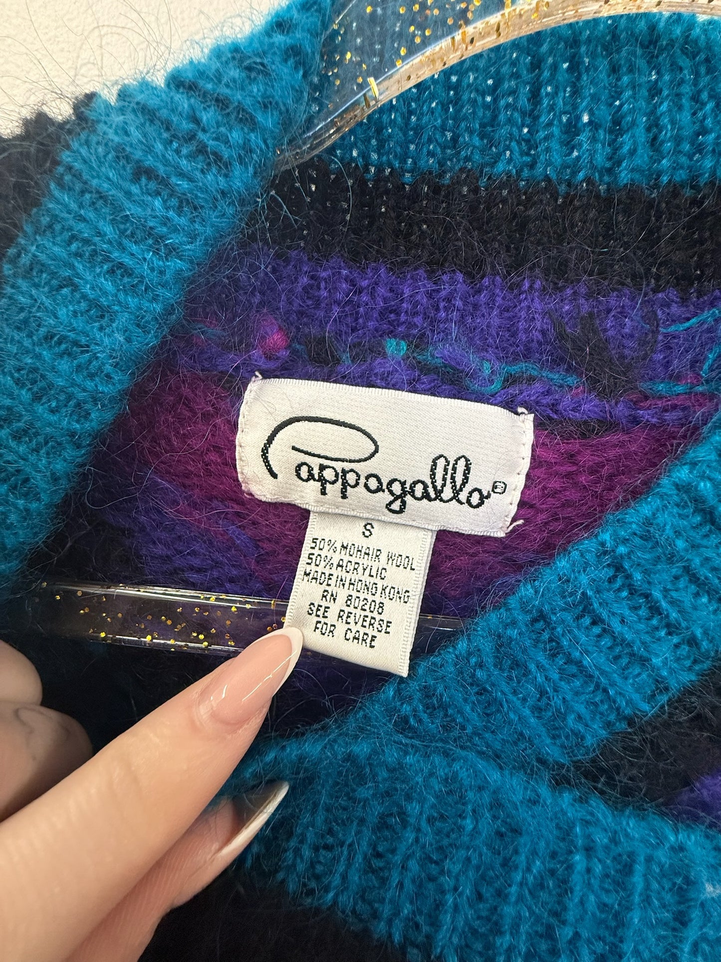 Vintage Diamond Print Mohair Sweater