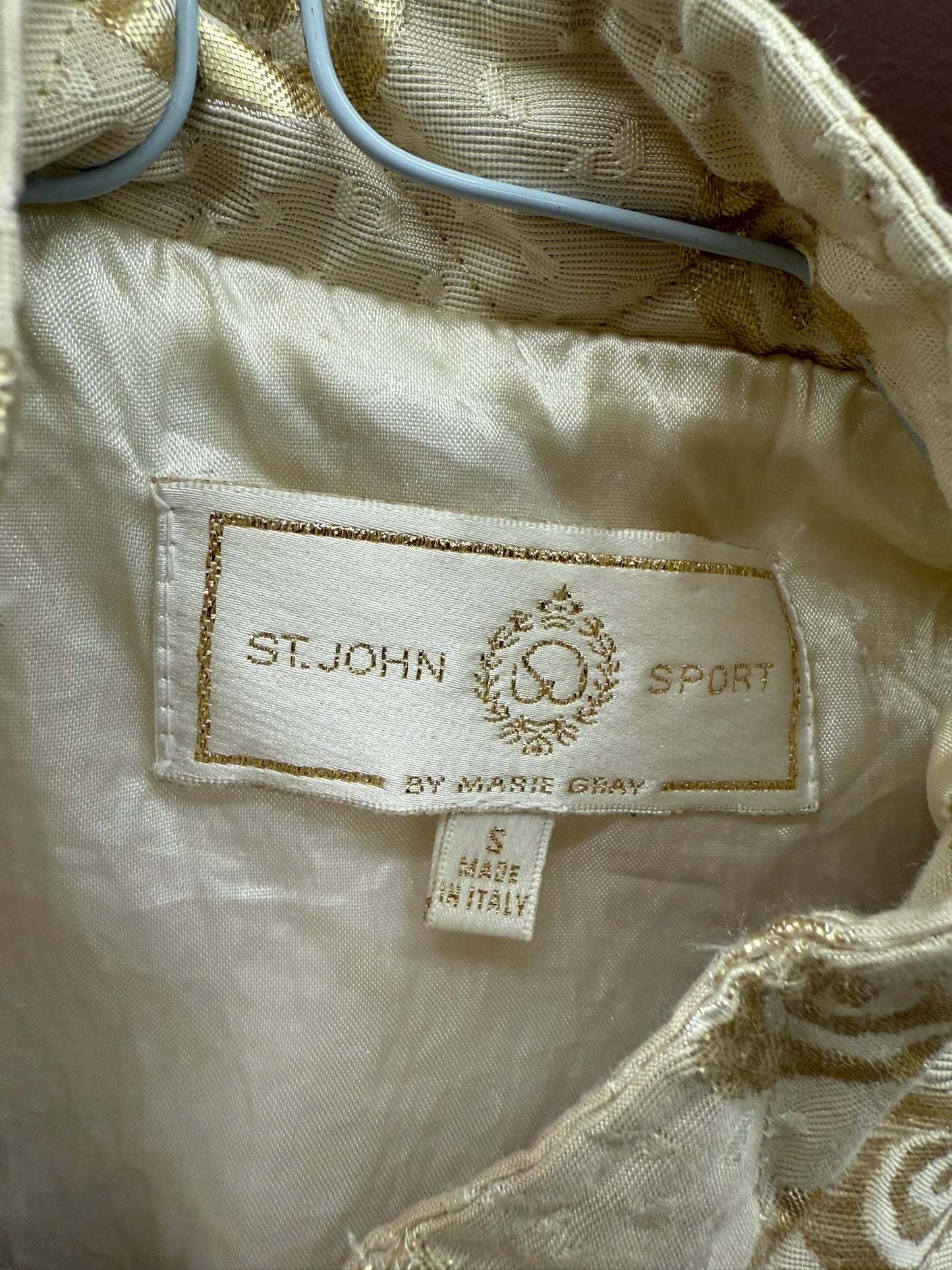 White & Gold Foil Quilted Jacket