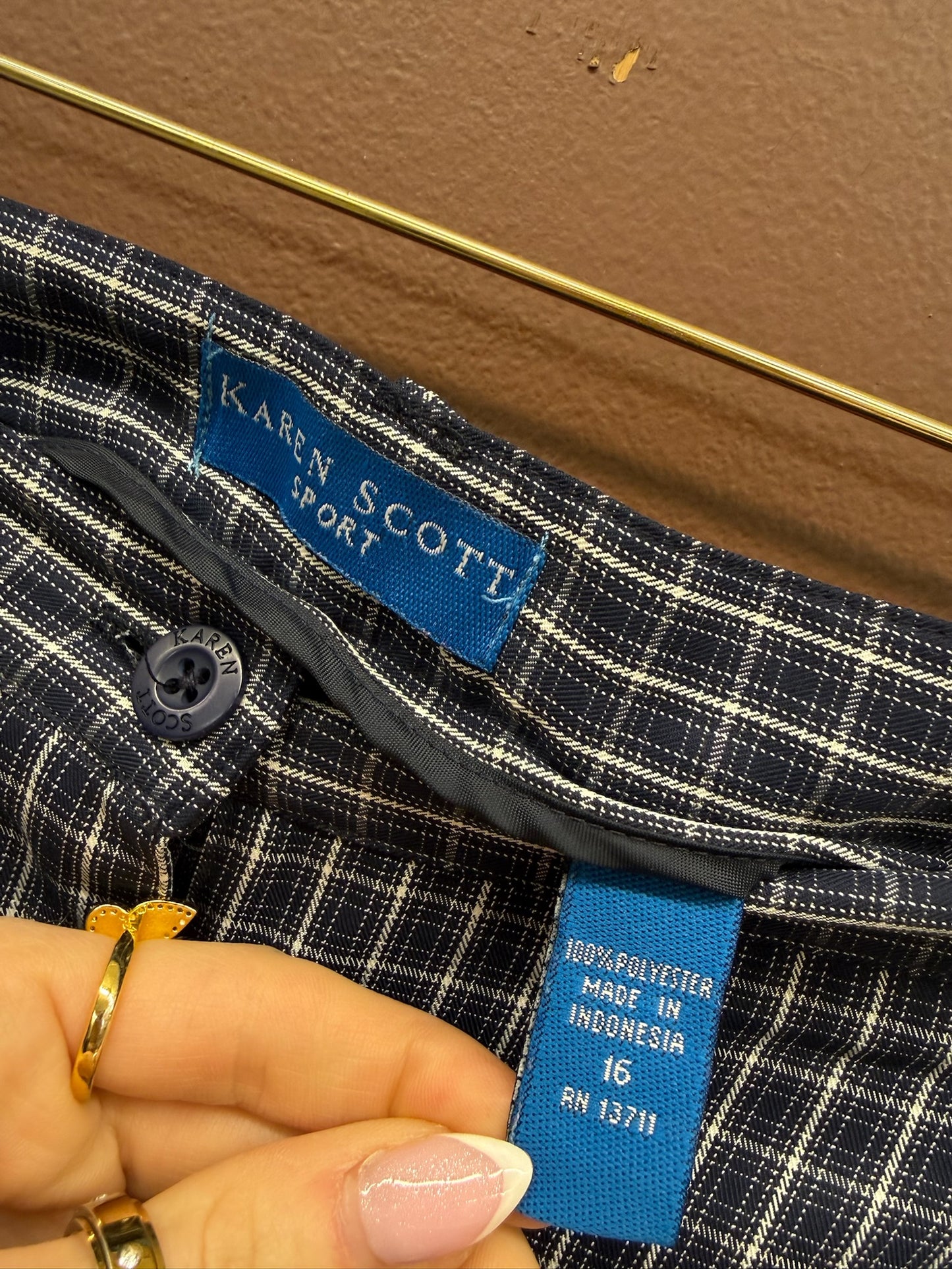 Karen Scott Plaid Shorts