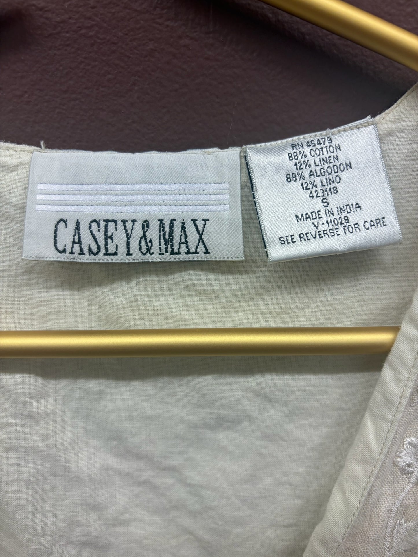 Cotton Ecru Embroidered vest