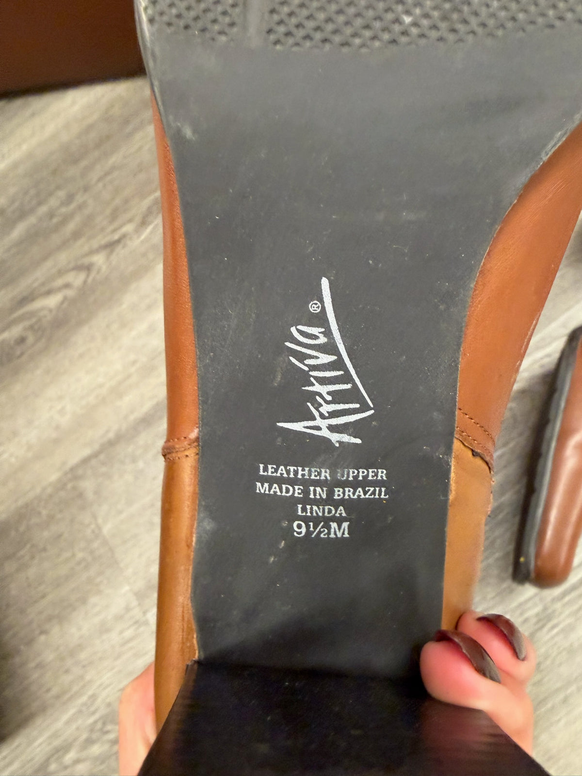 Y2K Cognac Leather Patch Boots
