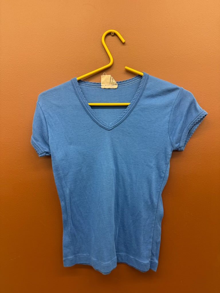 Blue V Neck Shirt