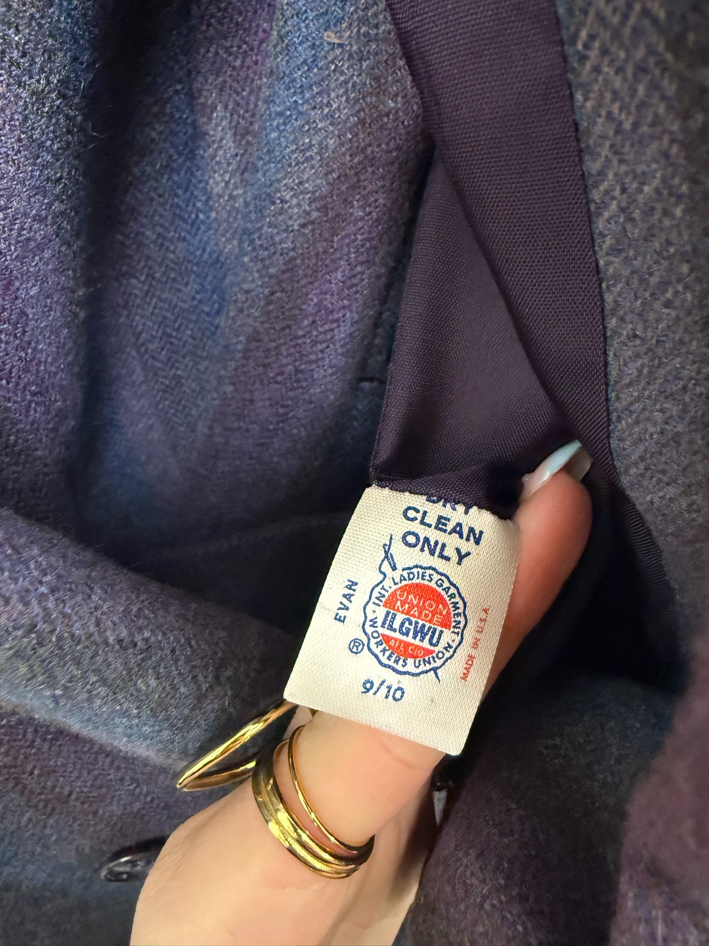 Purple and Blue Striped Blazer Set