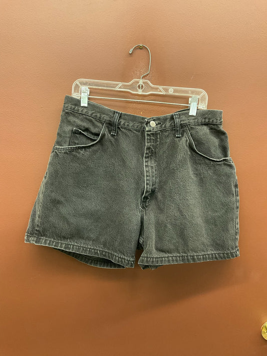 Black Denim Wrangler Shorts