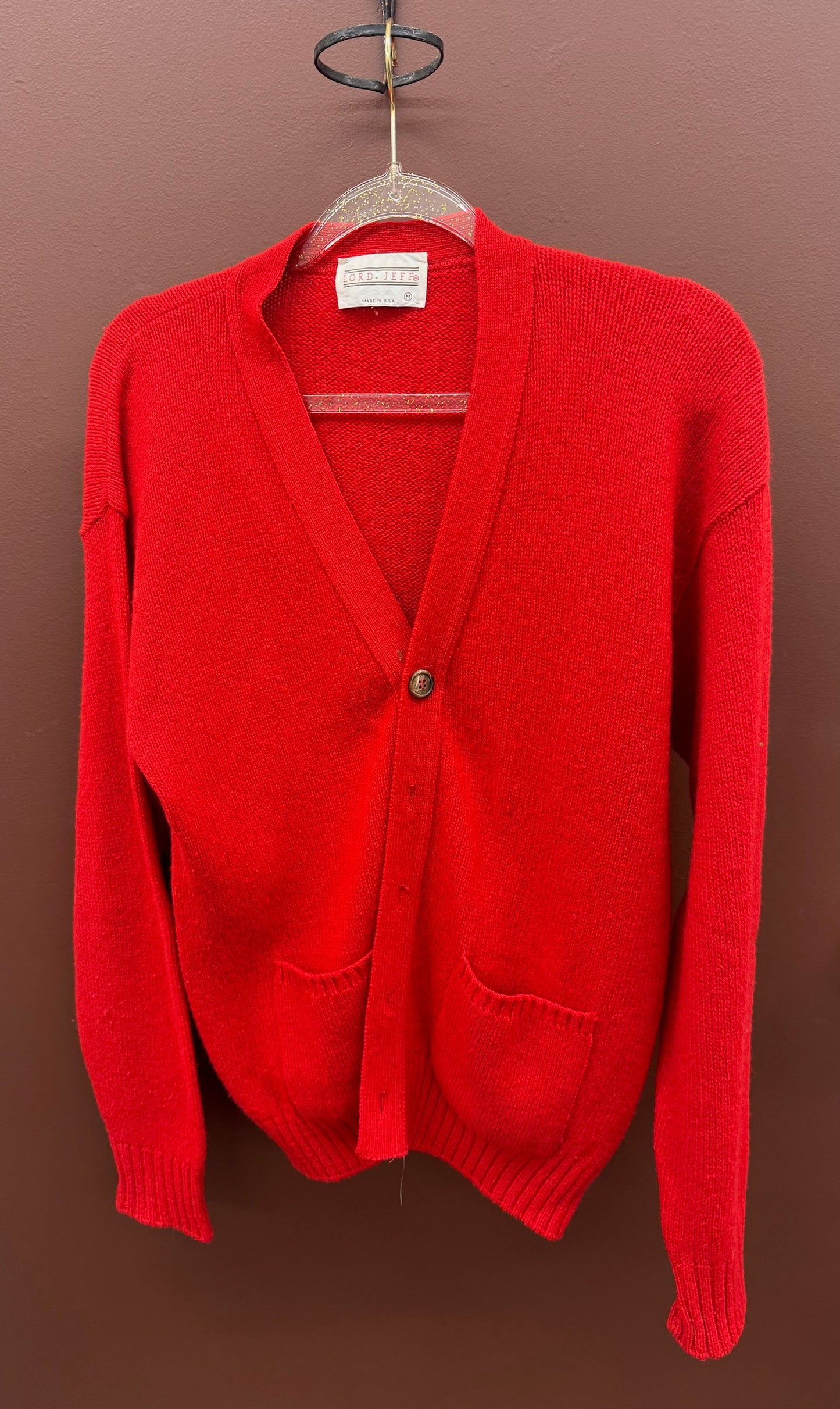 Red Button Cardigan