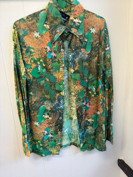 Disco Shirt - Green Floral