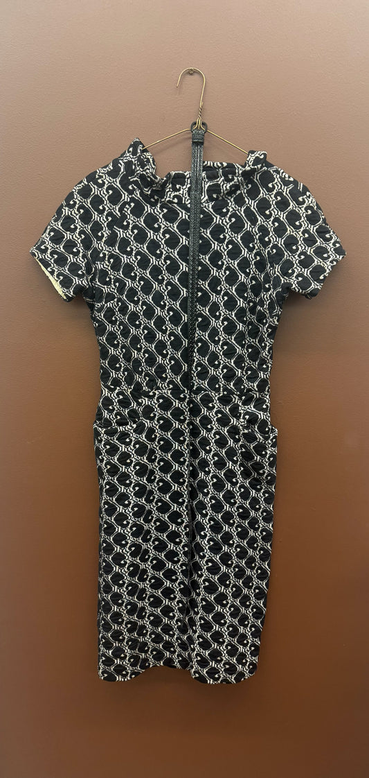 Black Pattern Mod Dress