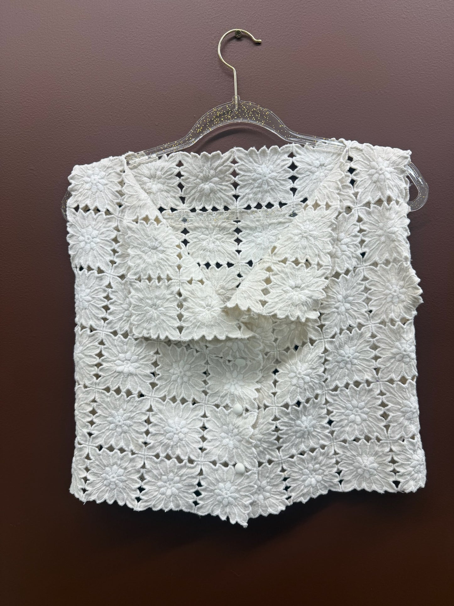 Handmade Button Lace Vest