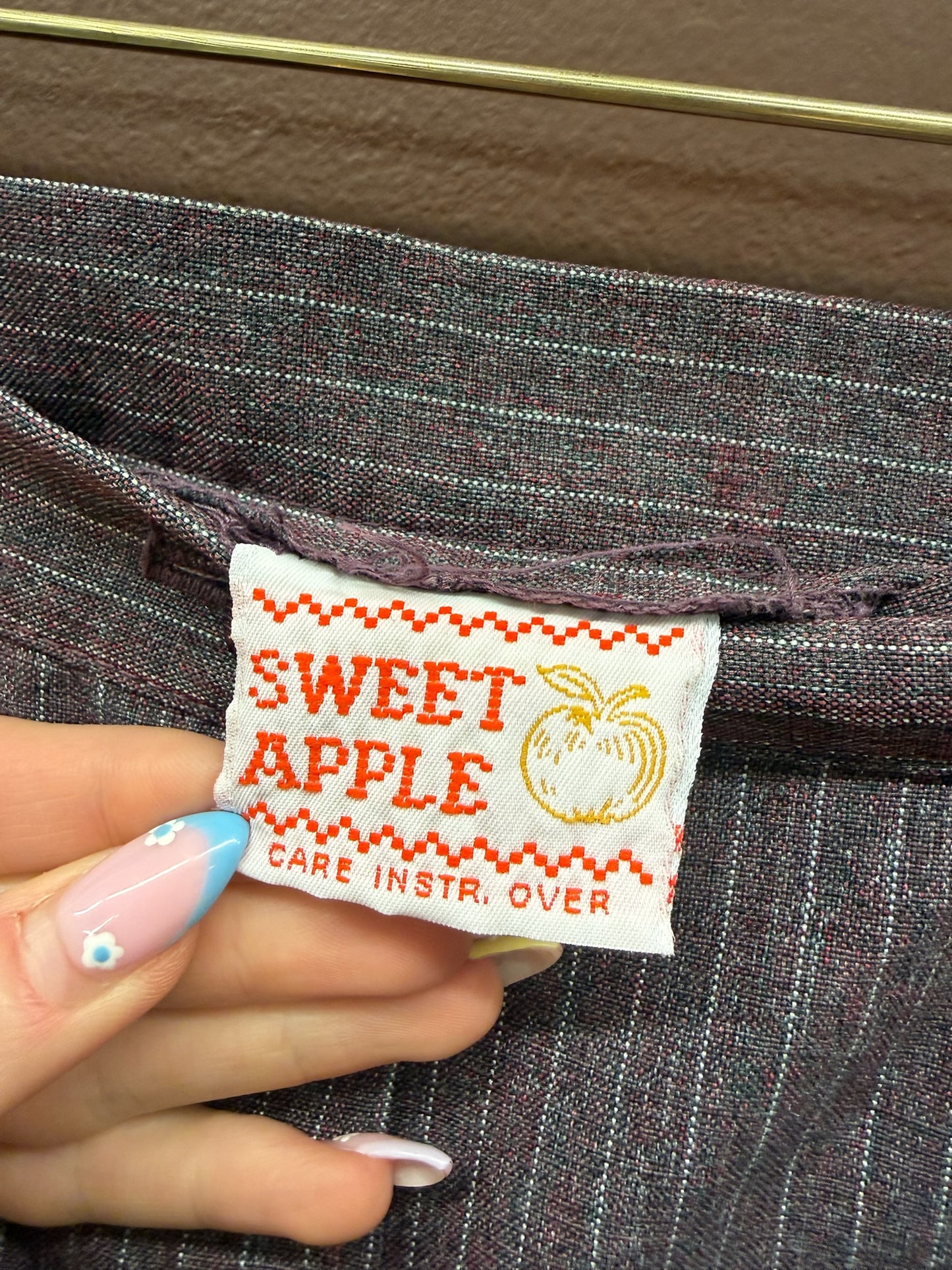 Wide Leg Pinstripe Slacks