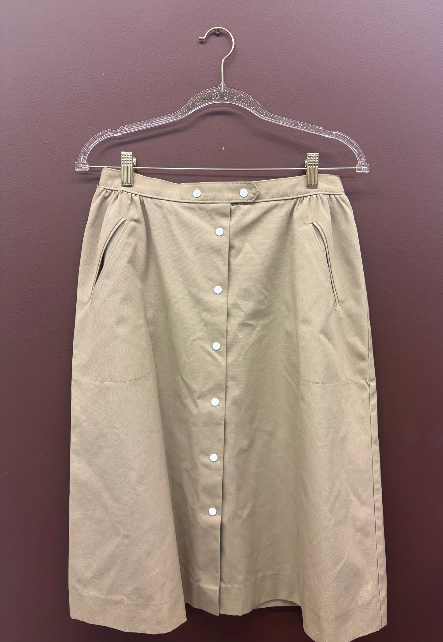 Khaki Snap Skirt