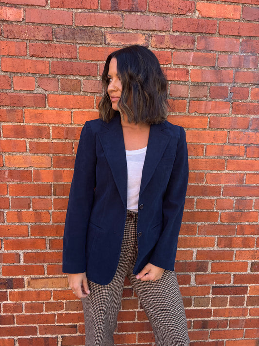 Navy Suede Blazer