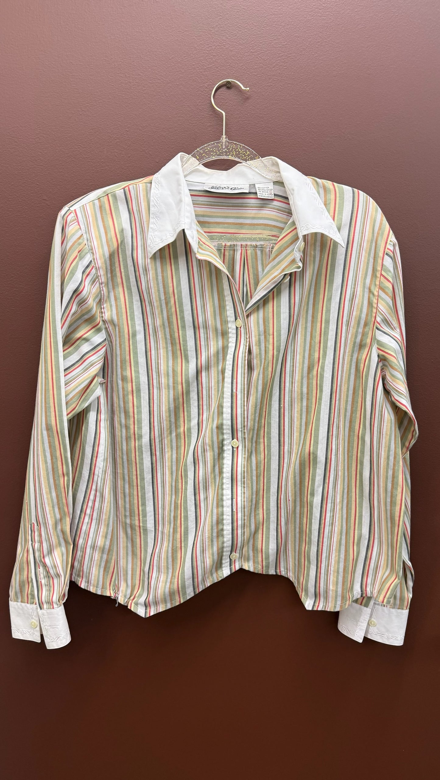 90s Striped Collared Shirt