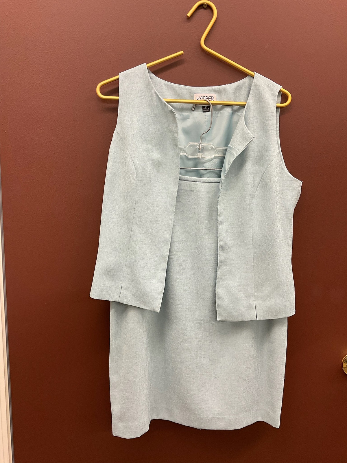 Vintage Baby Blue Vest and Skirt Set