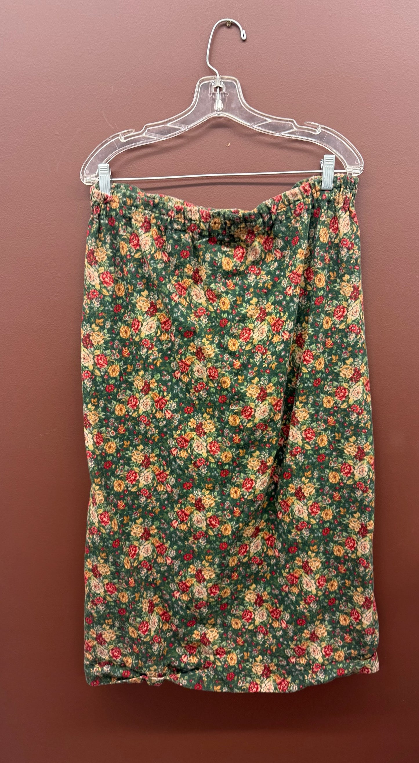 Green Floral Skirt