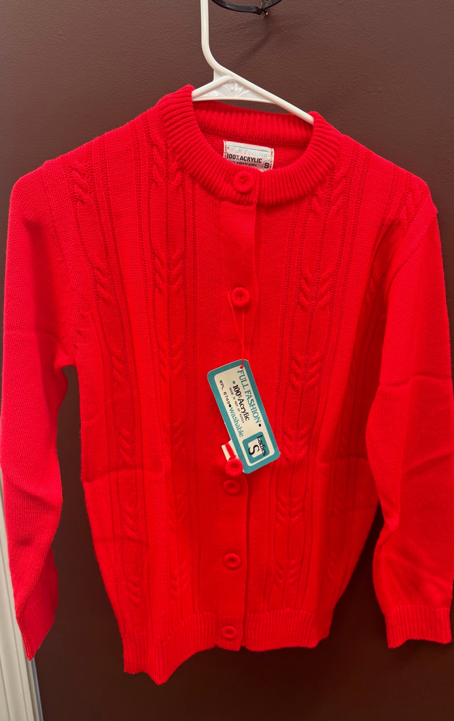 NWT 1970s Acrylic Button Front Sweater