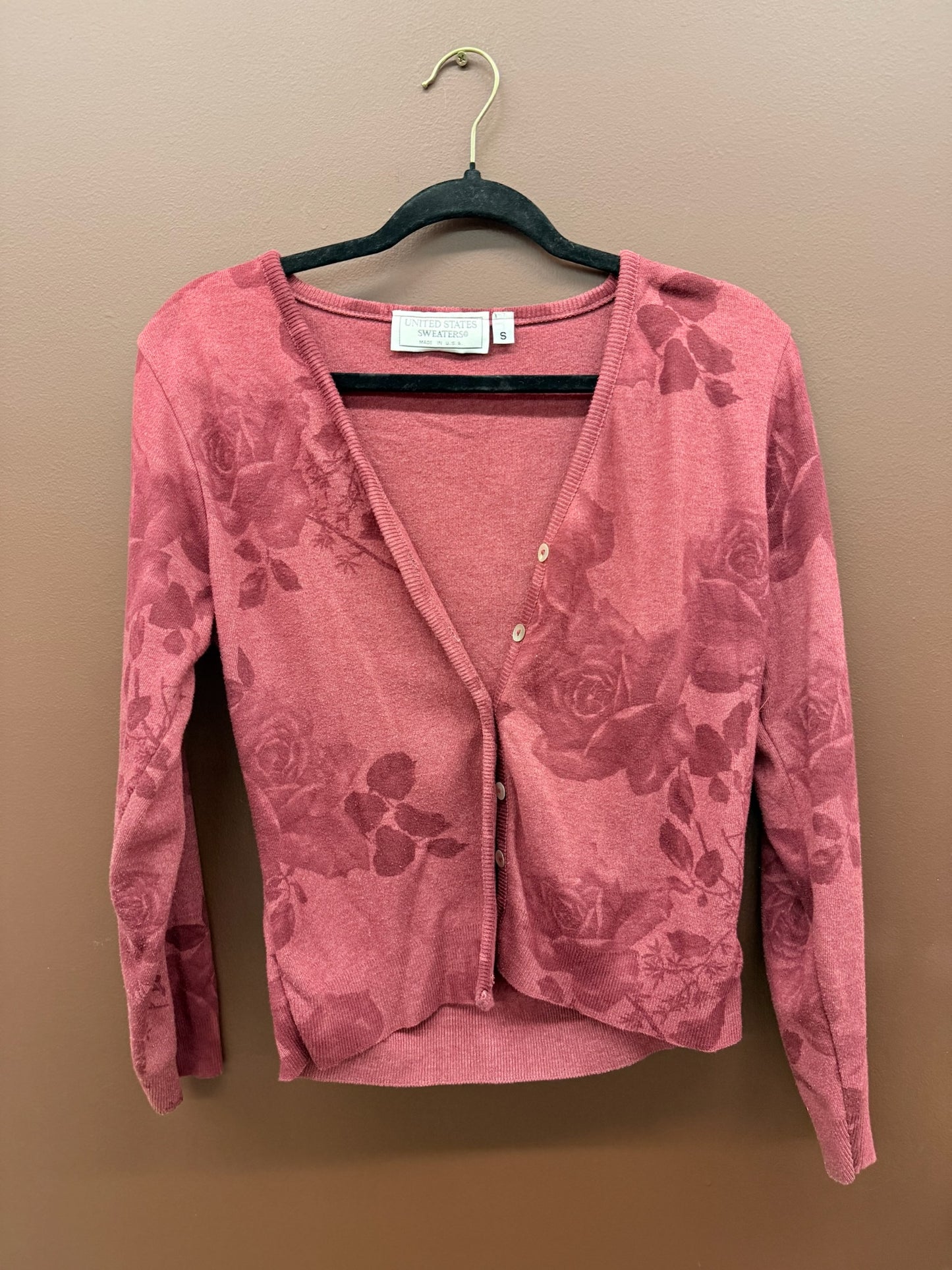 Rose Button Up Sweater