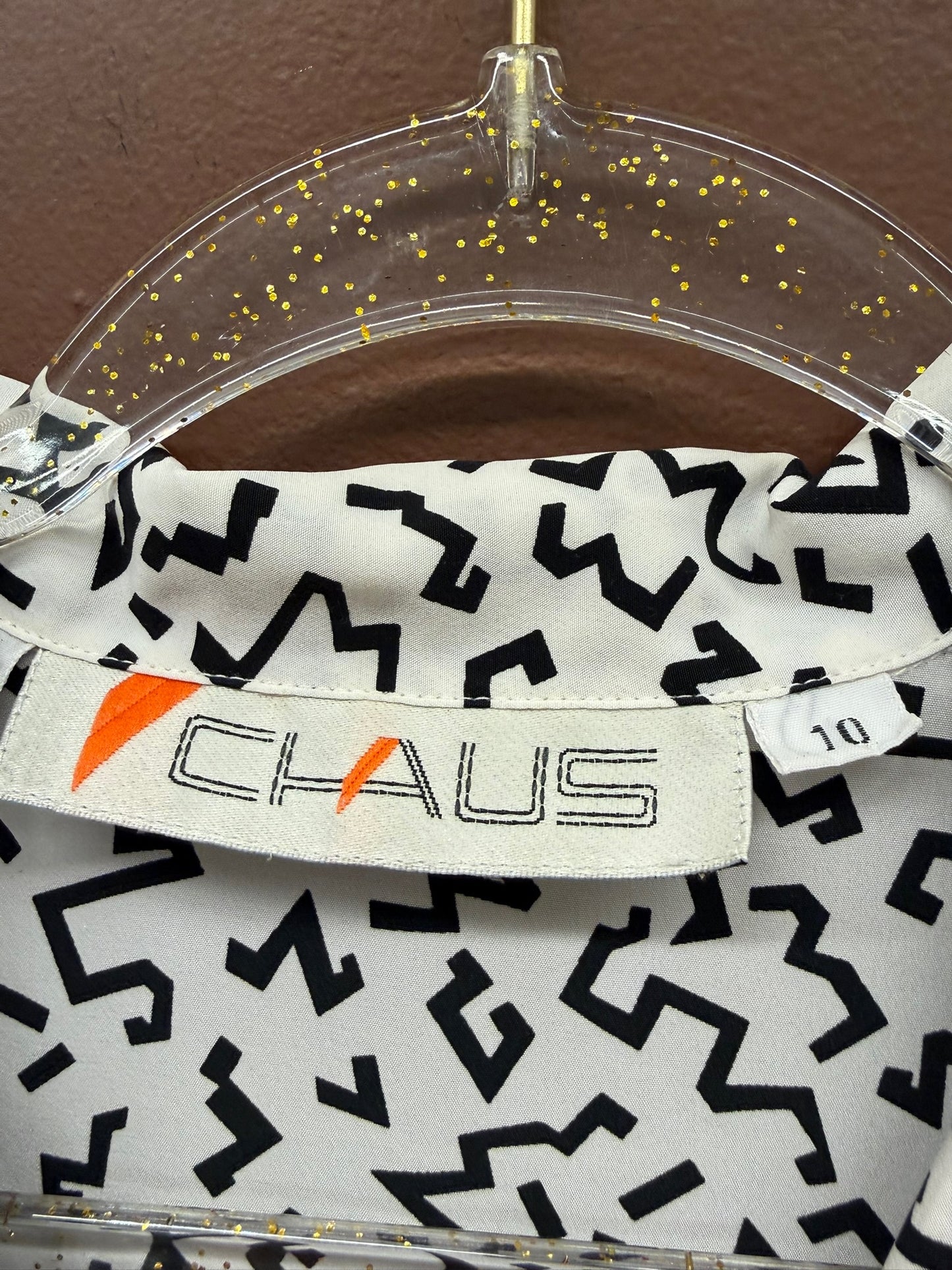 B&W Abstract Print Top