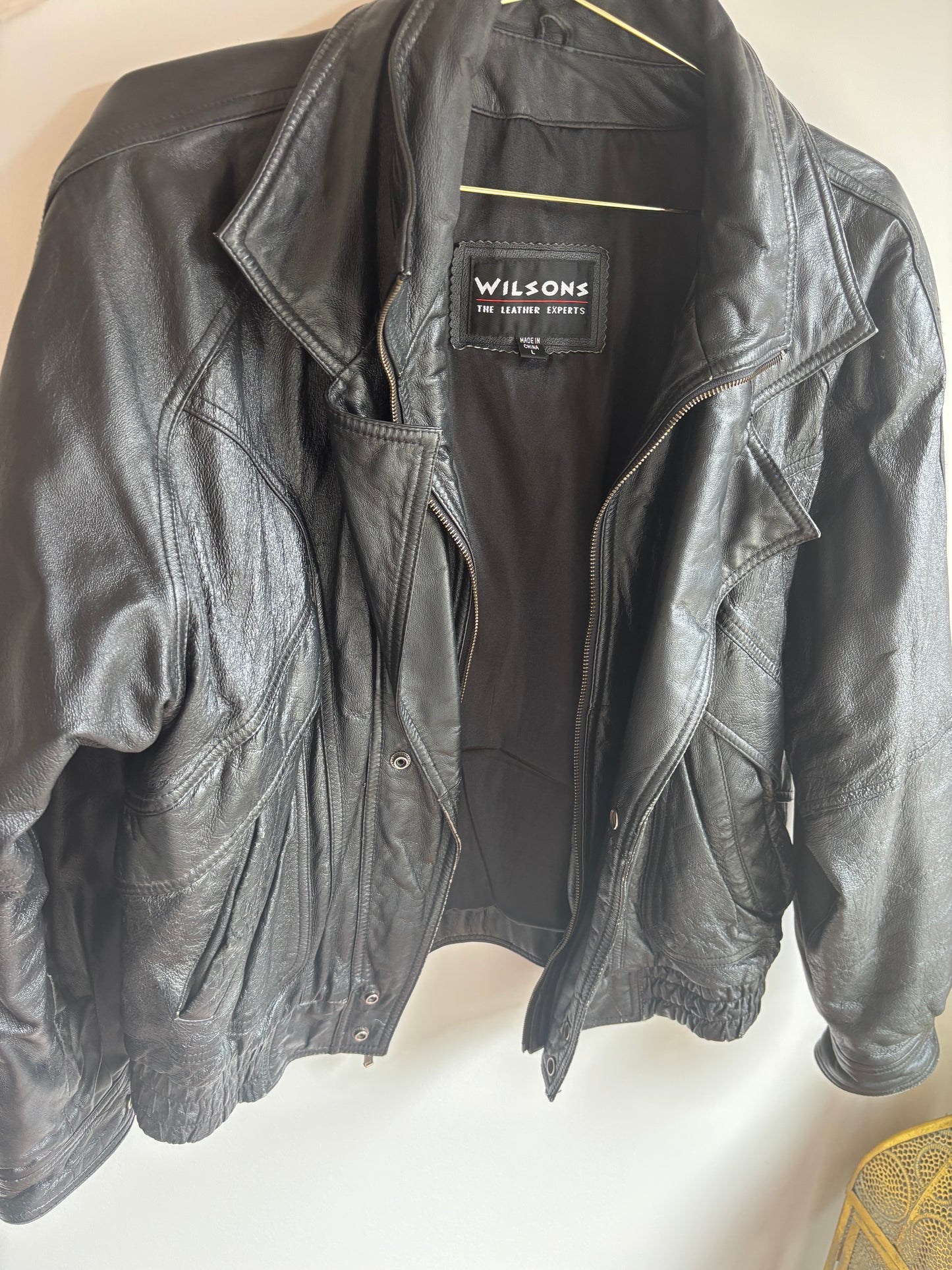 Vintage Leather Bomber Jacket