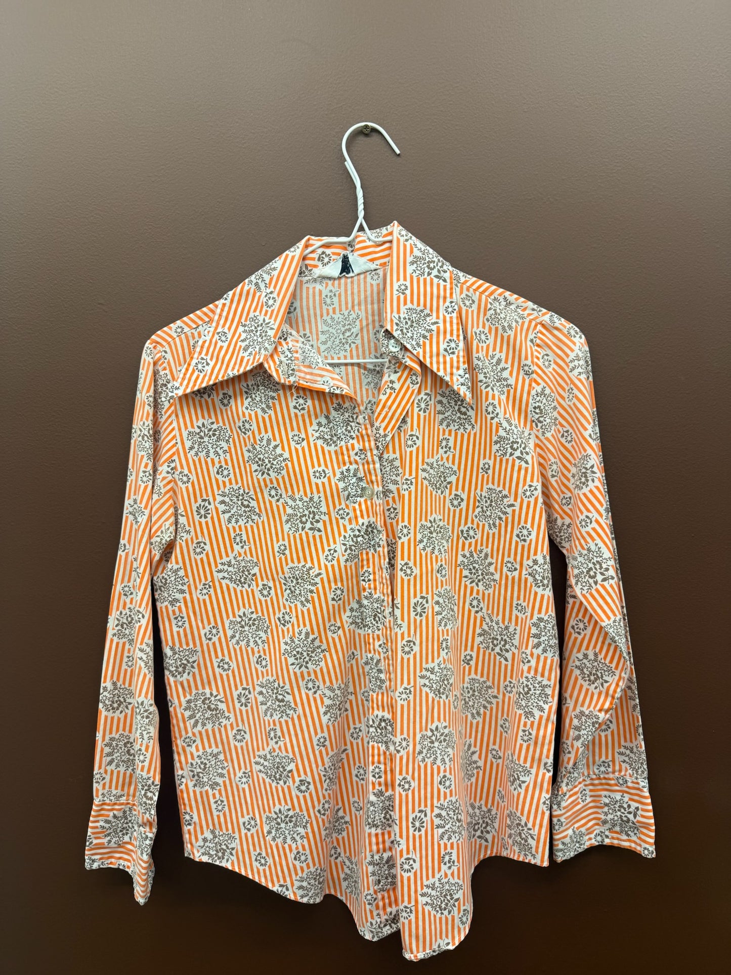 Miss Holly Orange Striped Blouse