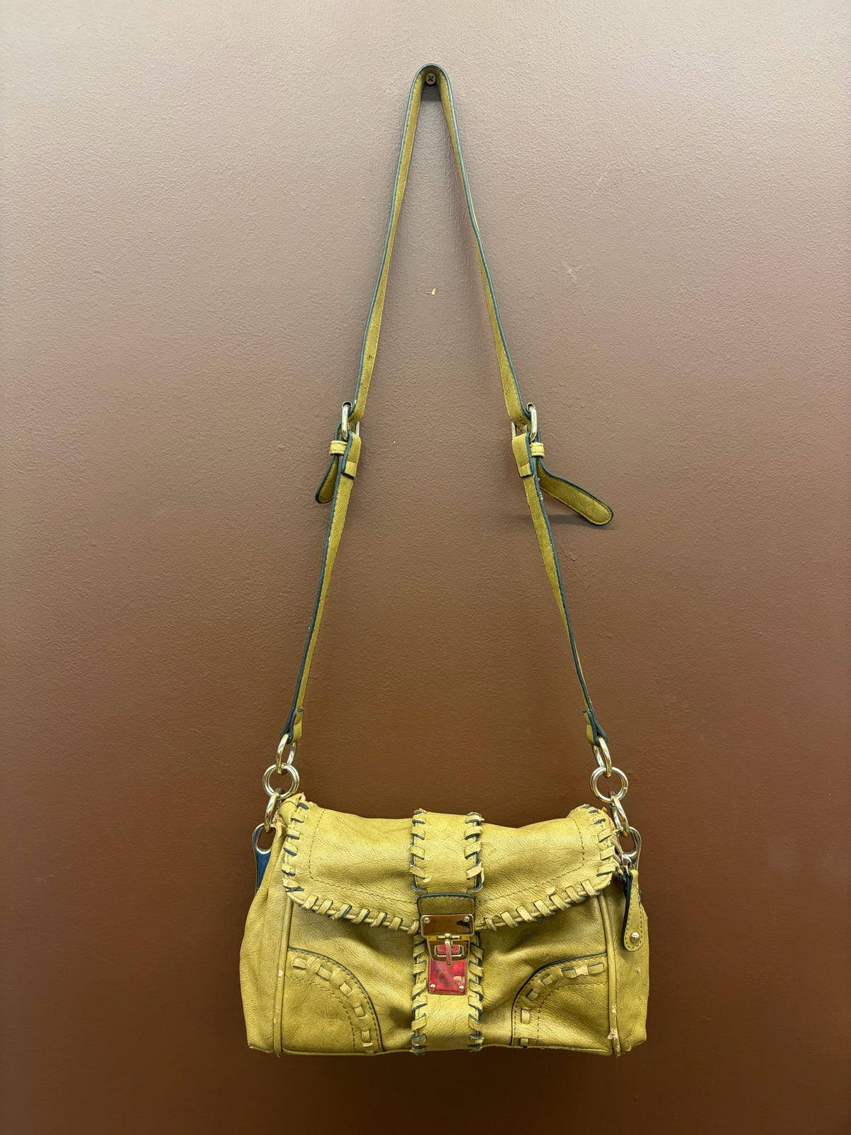 Tan Stitched Crossbody