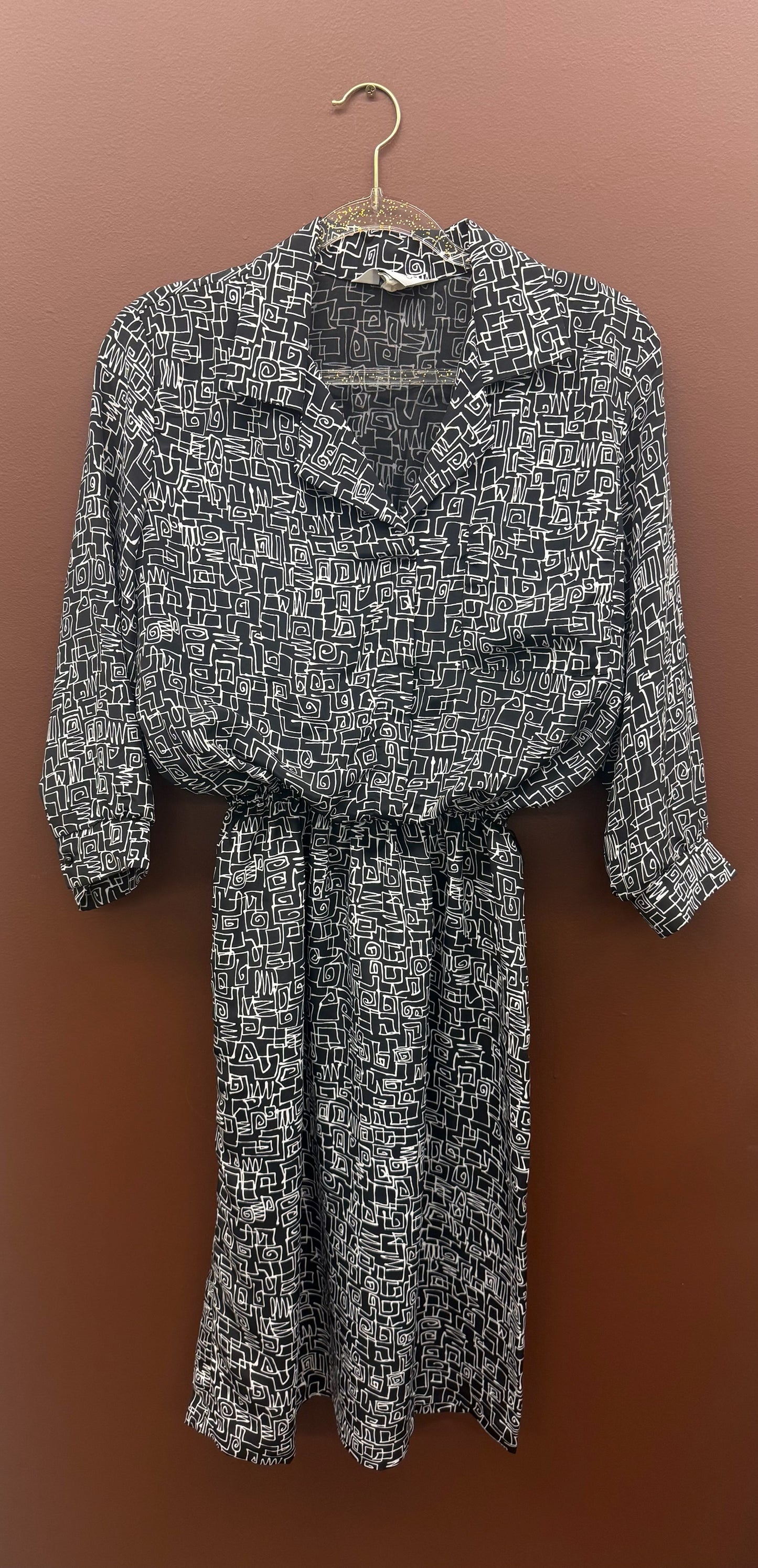 Black & White Abstract Pattern Dress