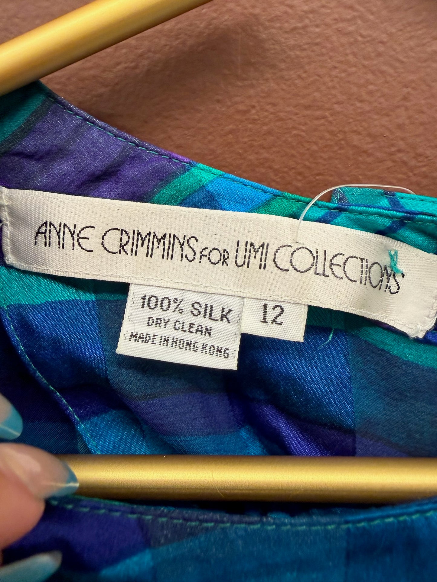 100% Blue Silk Dress