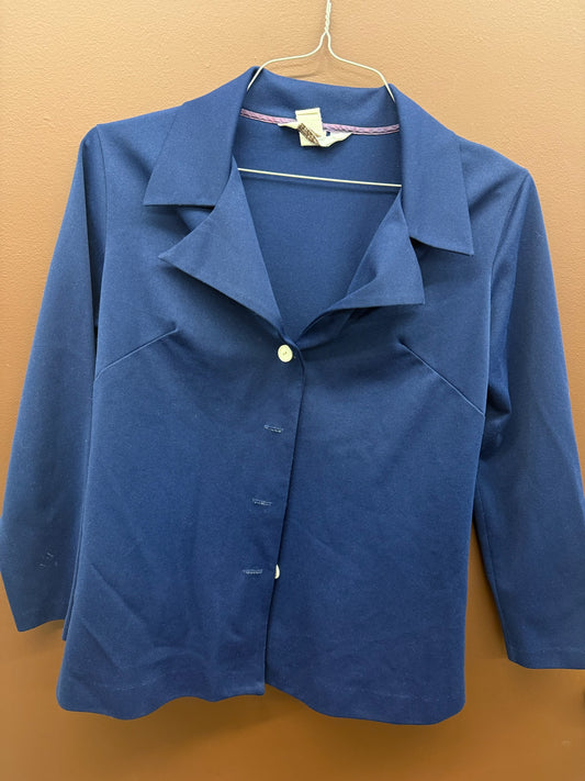 Navy Button Top
