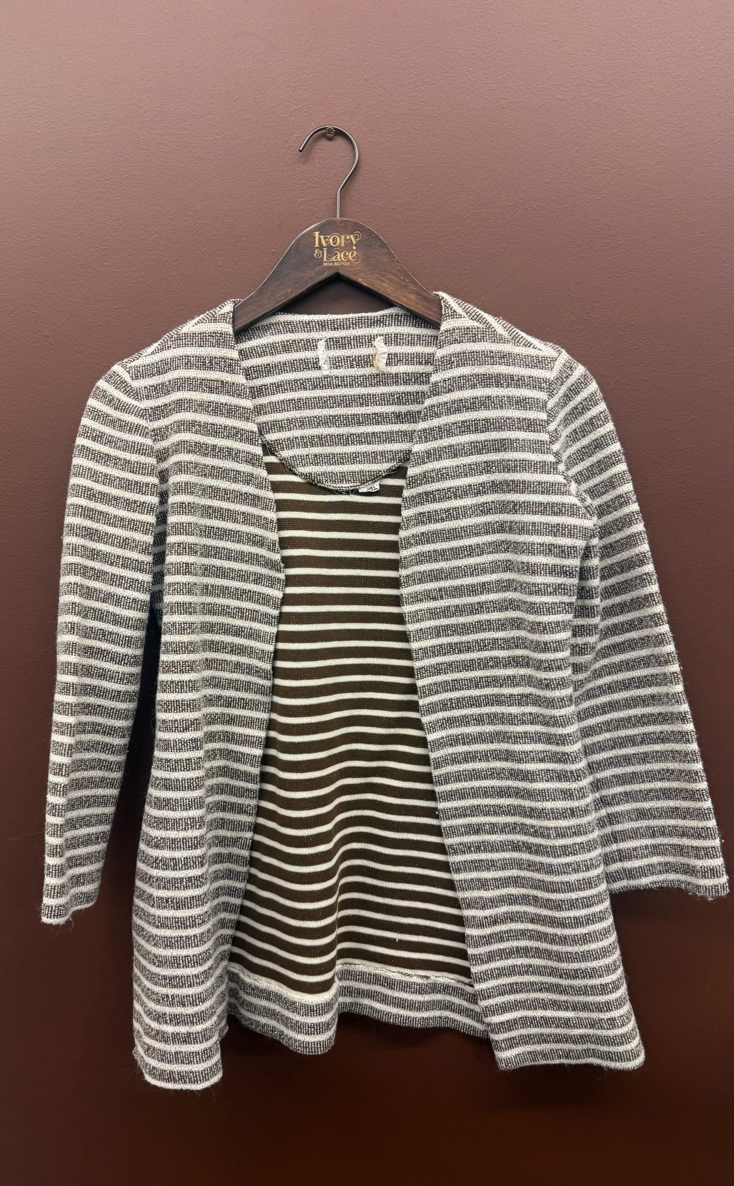 Brown Striped Cardigan