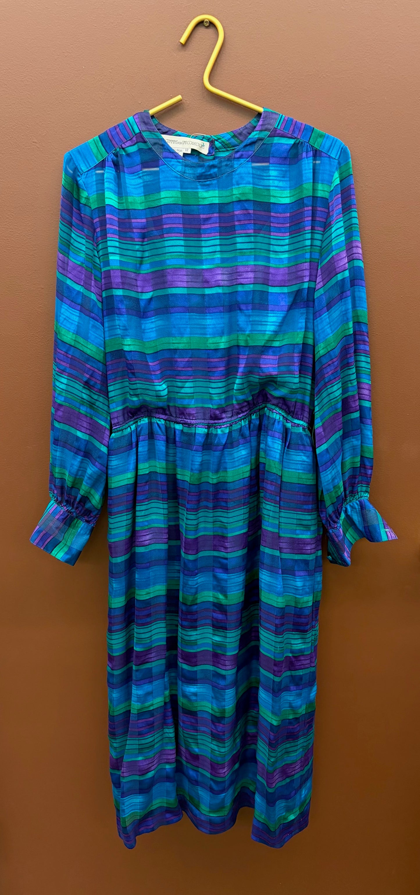 100% Blue Silk Dress