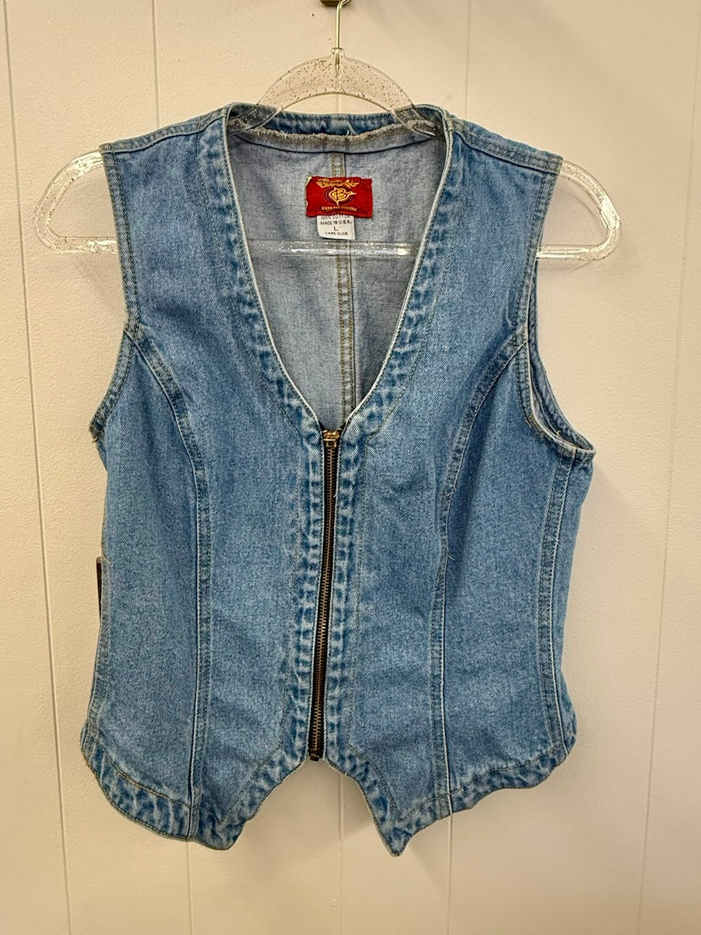 Denim Zip Up Vest
